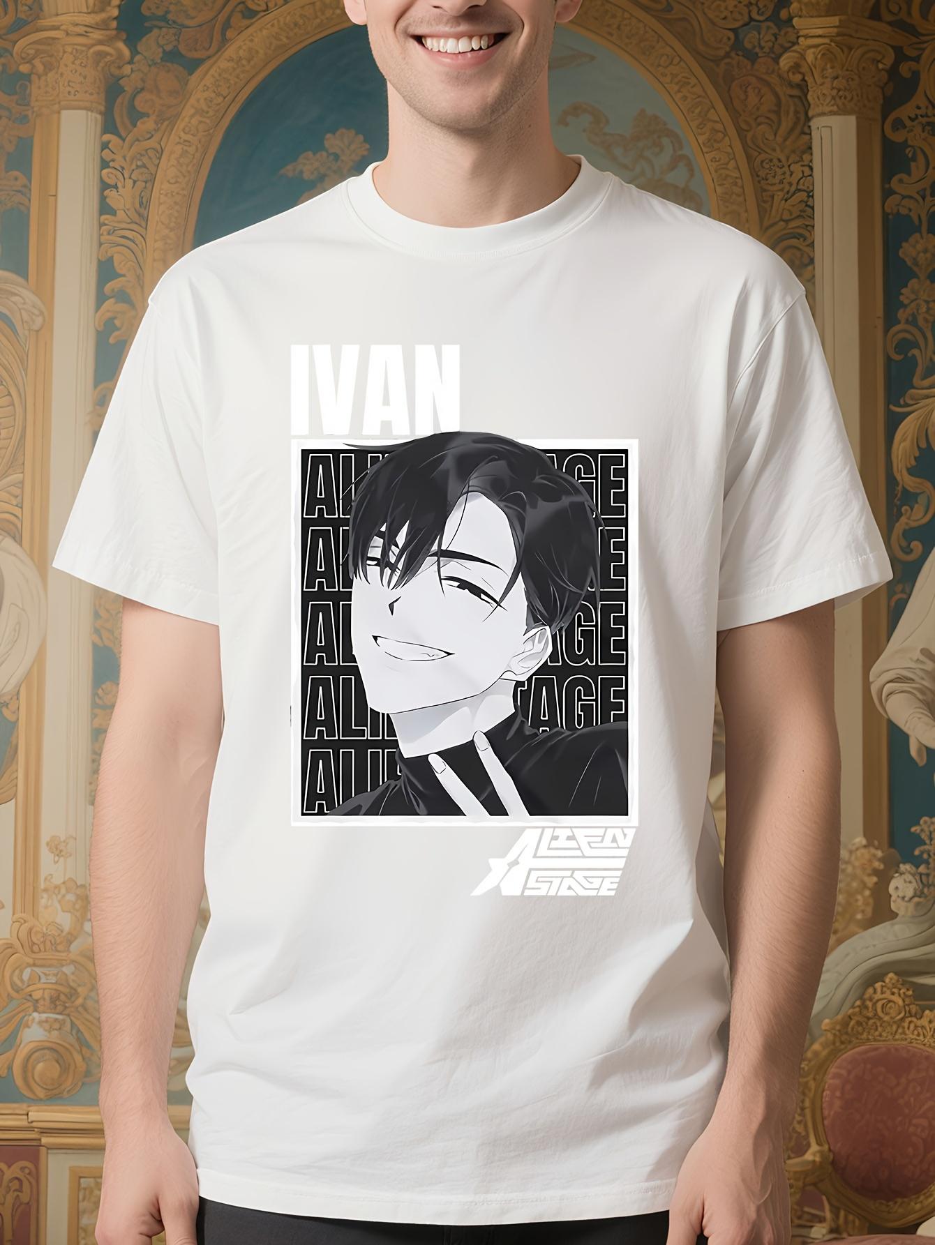 Ivan Alien Stage Anime Graphic Tshirt - White Tee with Iv... L