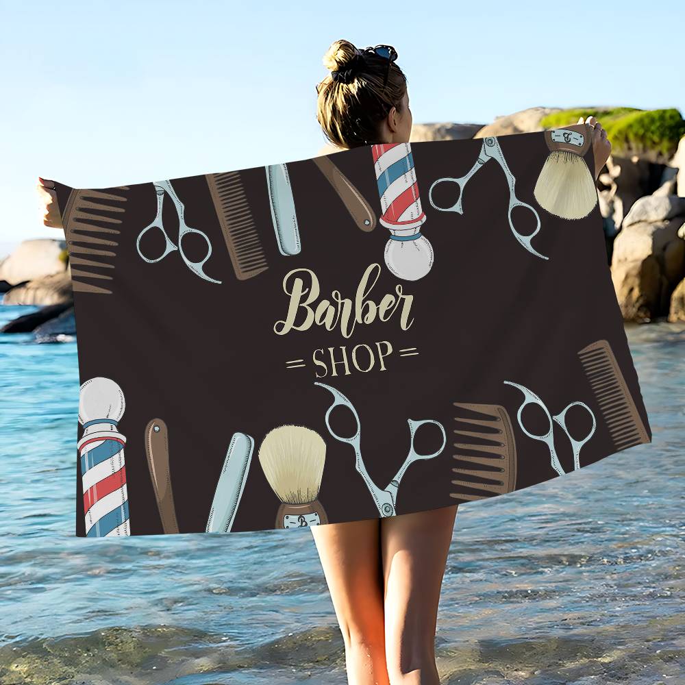 Barber ShopS Big Microfiber Beach Towels Quick Dry Towel Sand Beach Towels Pool Towel for Travel Swim Pool Yoga