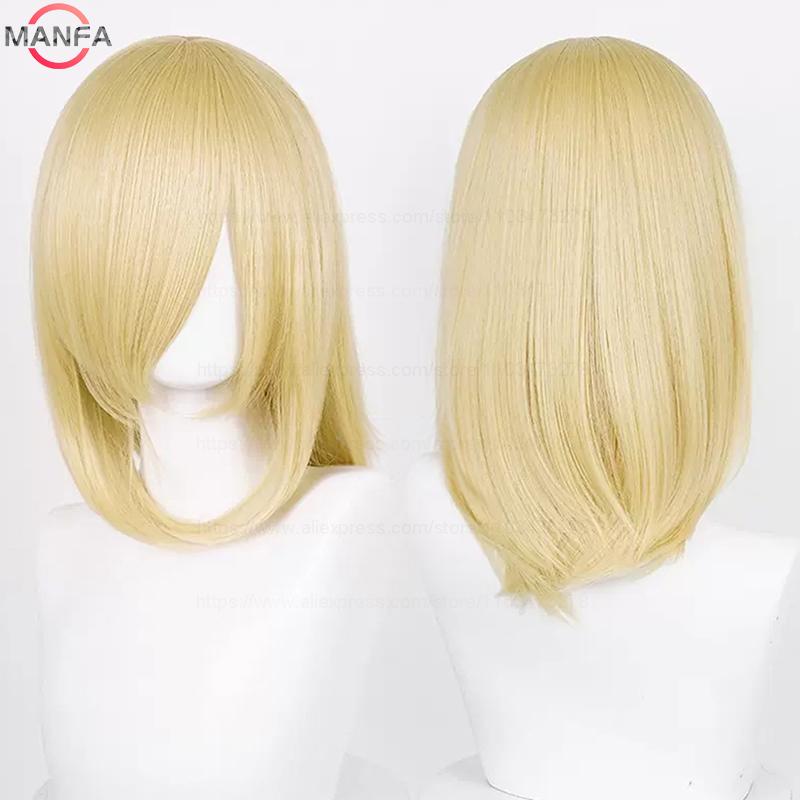 40cm Medium Basic Anime Cosplay Wig Bang Blond  Black White Red Pink Green Brown Gold Blue Heat Resistant Synthetic Hair Wigs
