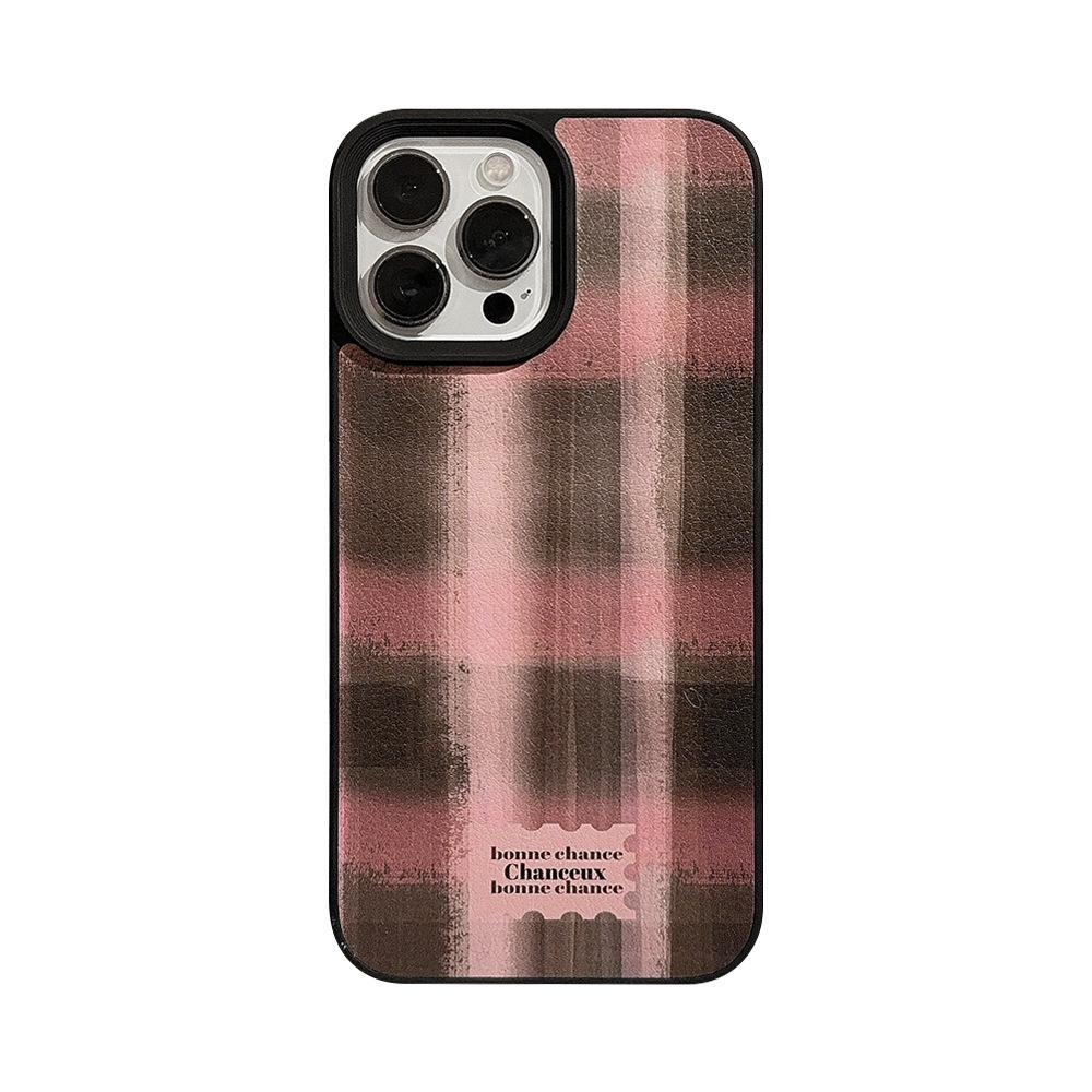 Girls Contrast Color Plaid for Apple 16 Mobile Phone Case 17promax Autumn and Winter Sweet Cool 11 for IPhone 13 Leather 12