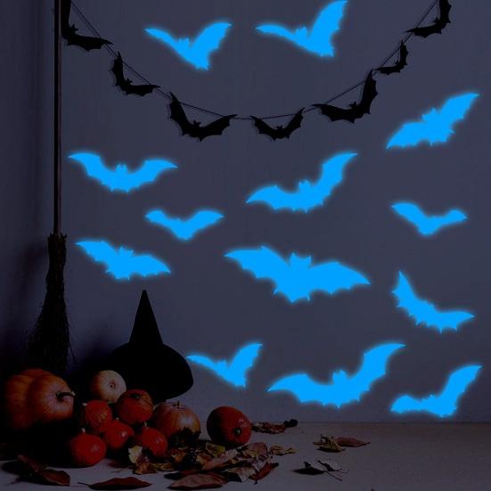 Glow in The Dark Wall Stickers Waterproof Self-Adhesive PVC Decals Glowing Wall Stickers for Bedroom Living Room Bathroom Kitchen Scratch-Resistant