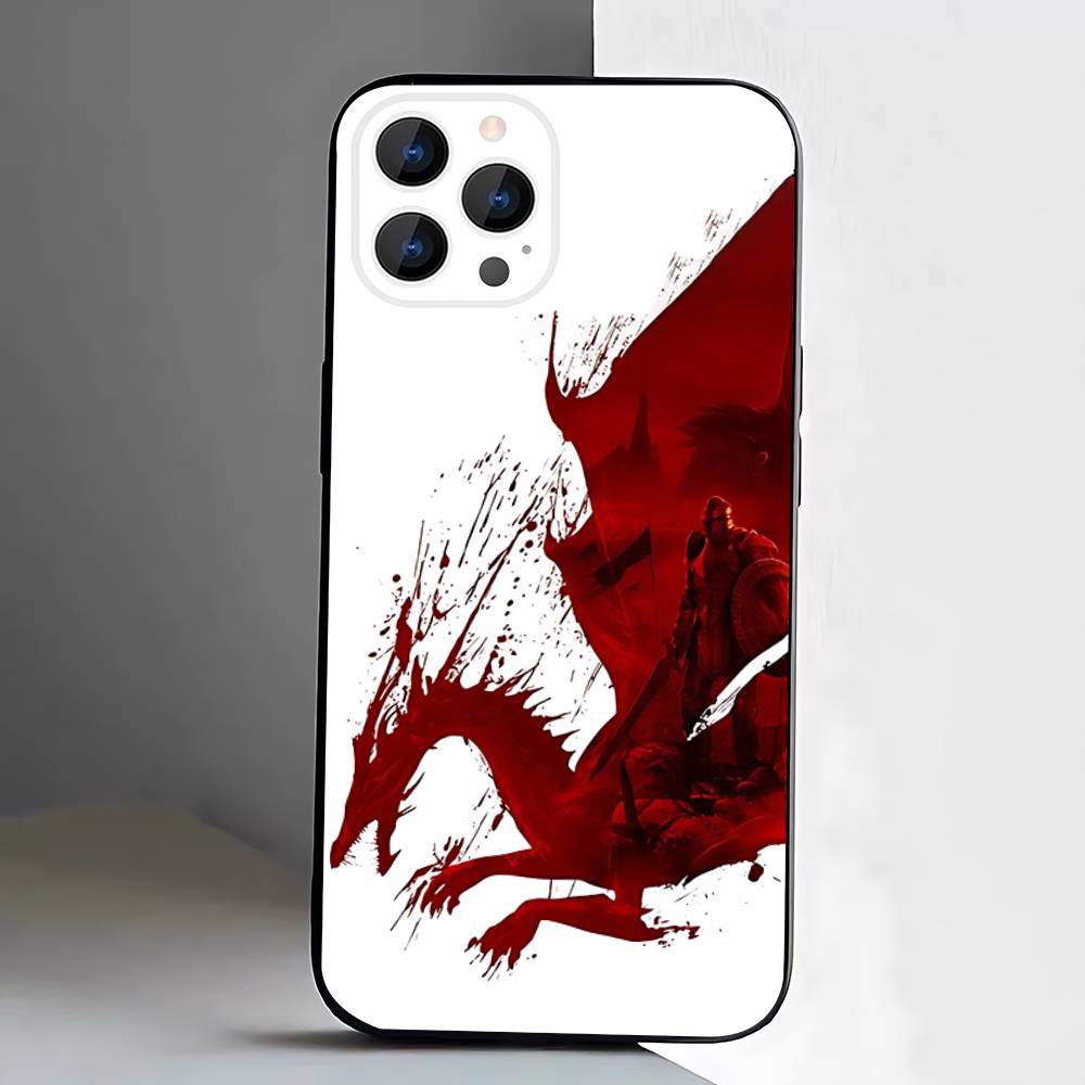 Etui na telefon Dragon A-Age Inquisition Dla iPhone 17,16,15,14,13,12,Pro,Max,Plus,E,SE4,Air,Mini Czarne Miękkie Etui