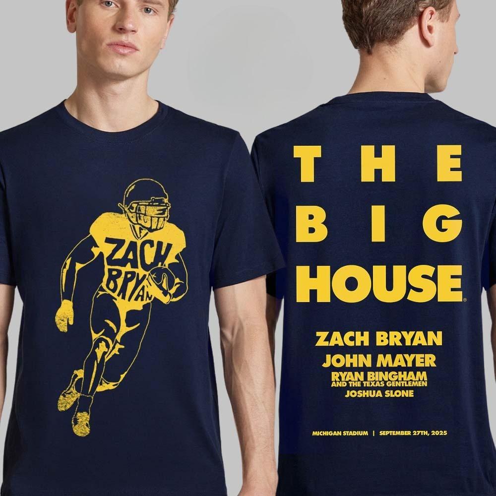 Zach Bryan Live At Notre Dame Stadium On September 6 2025 Fighting Irish Logo Green T-Shirt