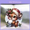Pendant Christmas Reindeer With Acrylic Flat Surface For Car And Tree Decor