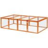 Wooden Rabbit Hutch Cage 6ft with Wire Mesh, Openable Roof, Play Space for Outdoor, Natural Wood Finish