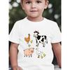 Boys Farm Animal Print Crewneck Summer Short Sleeve T-Shirt