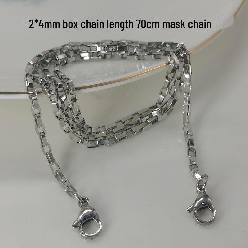 Titanium Steel Retro Cross & Box Chain Necklace for Glasses - Fashionable, Non-Slip Pendant Accessory for Women