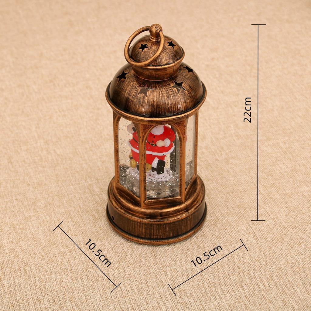 Christmas Lantern Music Box Night Light Vintage Table Decoration Holiday Gift, Non-Rotating Version