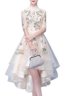 JINZUOMA Party Evening Formal Wedding Midi Short Elegant Floral Perfect for and Host Parties Size Women's Dress, Dress, Dress, Dress, Dress, Dress,