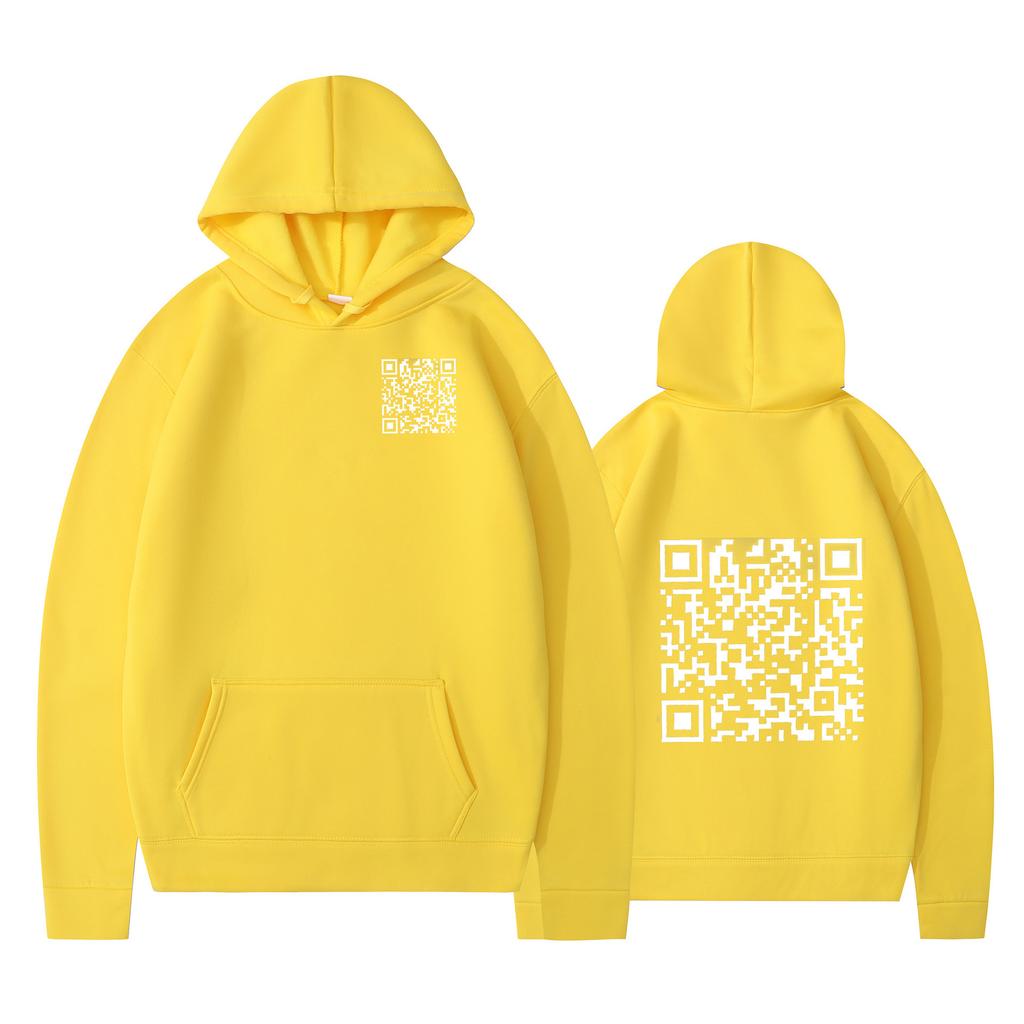 Cross-border Hoodies, New Printed Styles, QR Code Scans, Loose Men's and Women's Hoodies