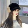 New Fashion Winter Women's Real Mink Fur Ear-protecting Baseball Cap Real Mink Fur Knight Baseball Cap Girls Thick Warm Fur Hat