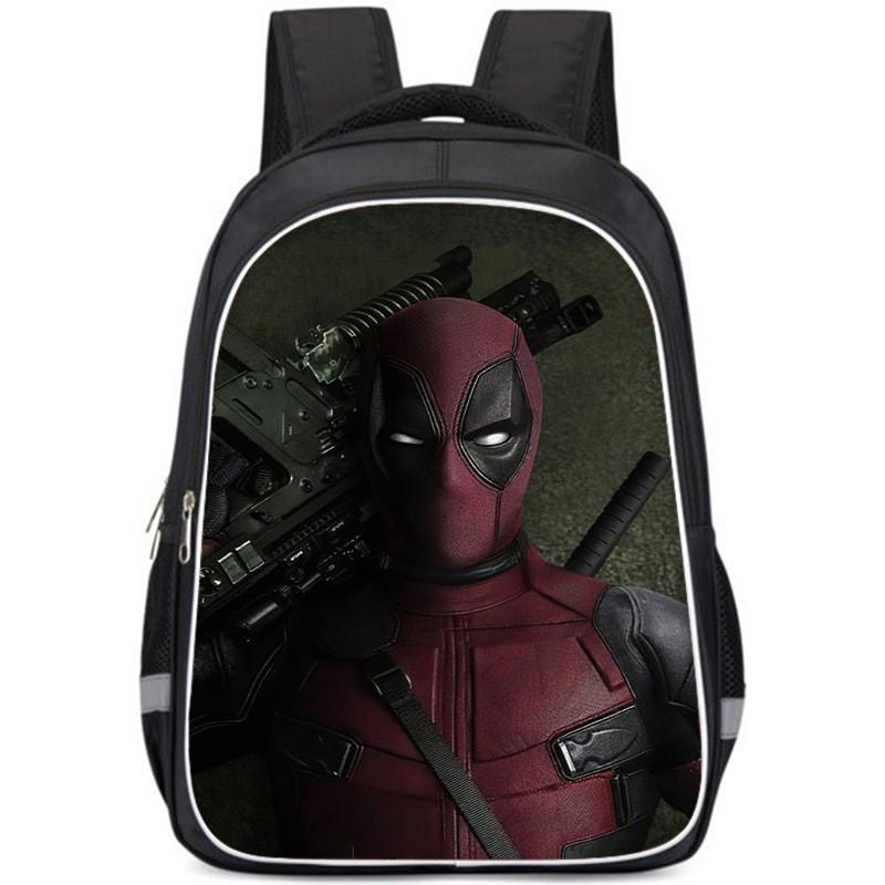 Spacious Deadpool Oxford Cloth Backpack For Kids School Lightweight And Durable