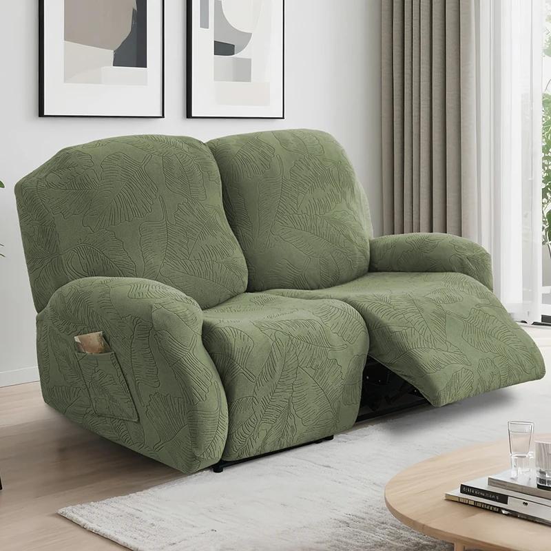 1/2/3 Seater Split Recliner Sofa Covers Jacquard Stretch Armchair Slipcover Lounge Recliner Chair Cover for Living Room