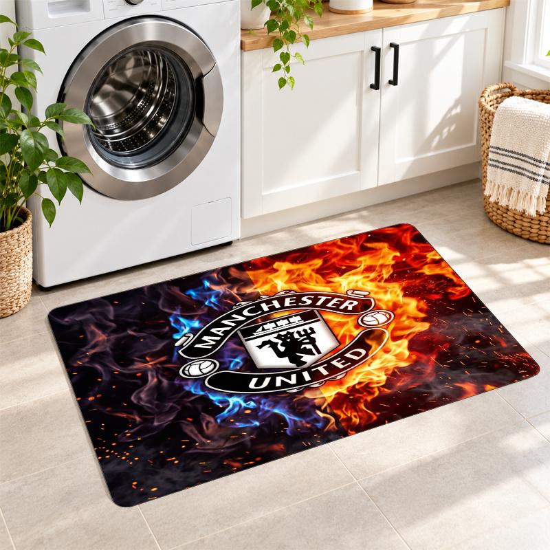 Flannel Kitchen Mat Manchester United FC Soft Area Rug Non Slip Floor Carpet Home Decoration