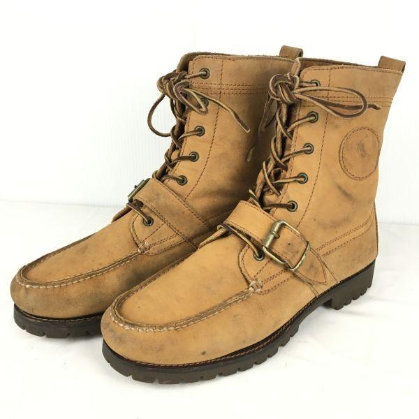 Ralph Lauren Polo Leather Short Boots 10D 27.05-28.0 Brown Work Country(USED)