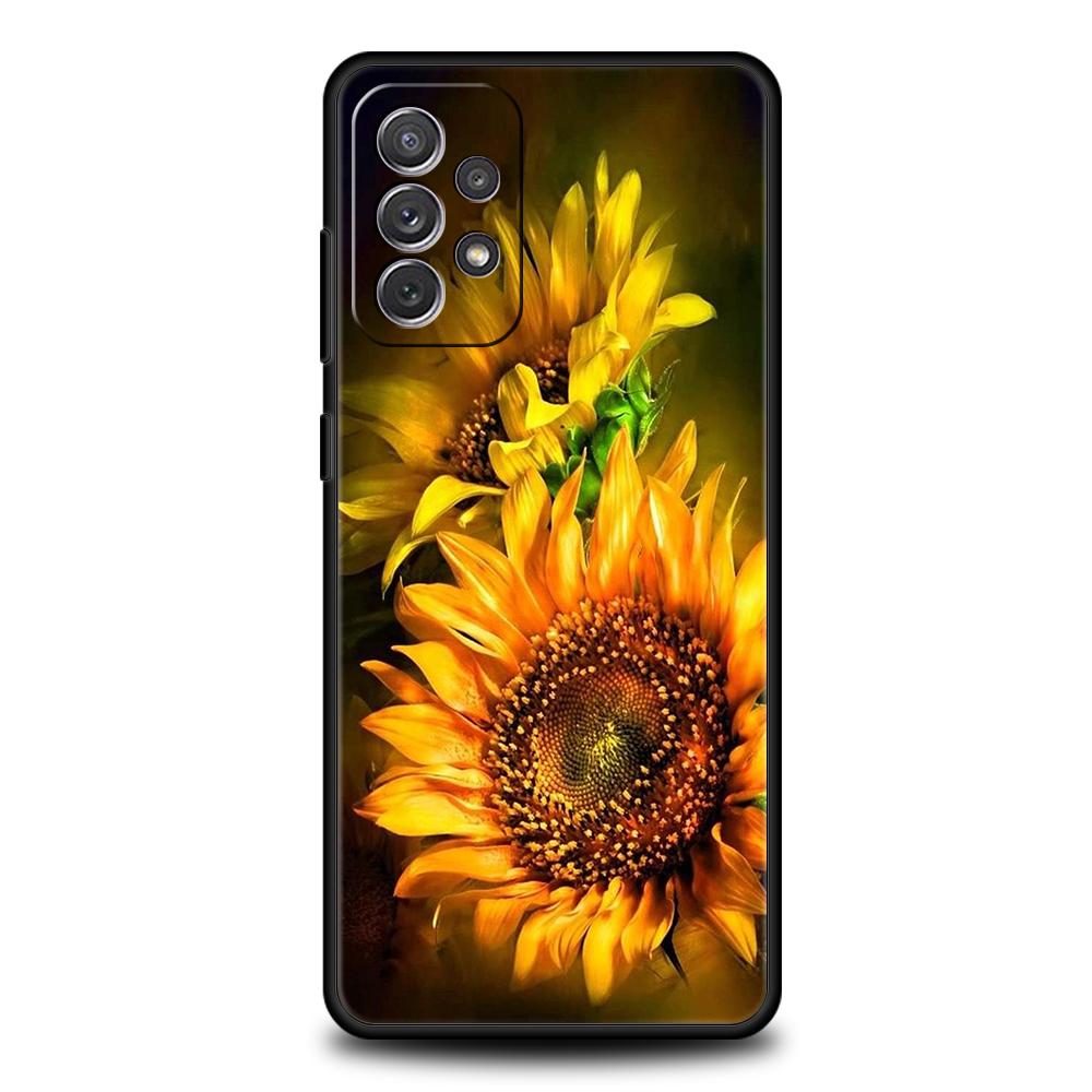 Sunflower Phone Case for Samsung Galaxy A15 A14 A25 A54 A34 A51 A71 A72 A73 A32 A52 A52S A11 A21S A31 A41 5G Soft Shell Capa Bag