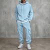 Men's 2-Piece Zip-Up Jacket and Cargo Pants Set Color Elastic Waist Tapered Leg Outdoor Casual Sportswear