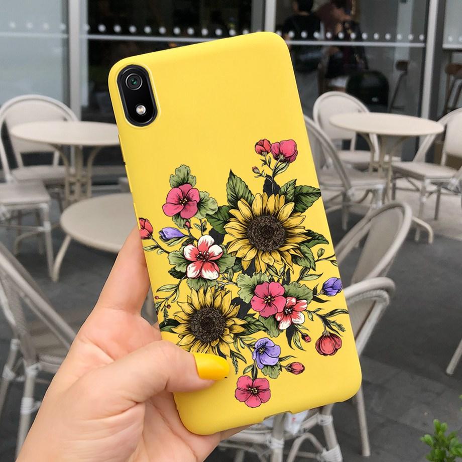 For Xiaomi Redmi Note 7 Case Redmi 7 7A  Soft Silicoen Love Heart Flowers Back Cover Phone Case On Redmi 7A Note7 Redmi7 Bumper