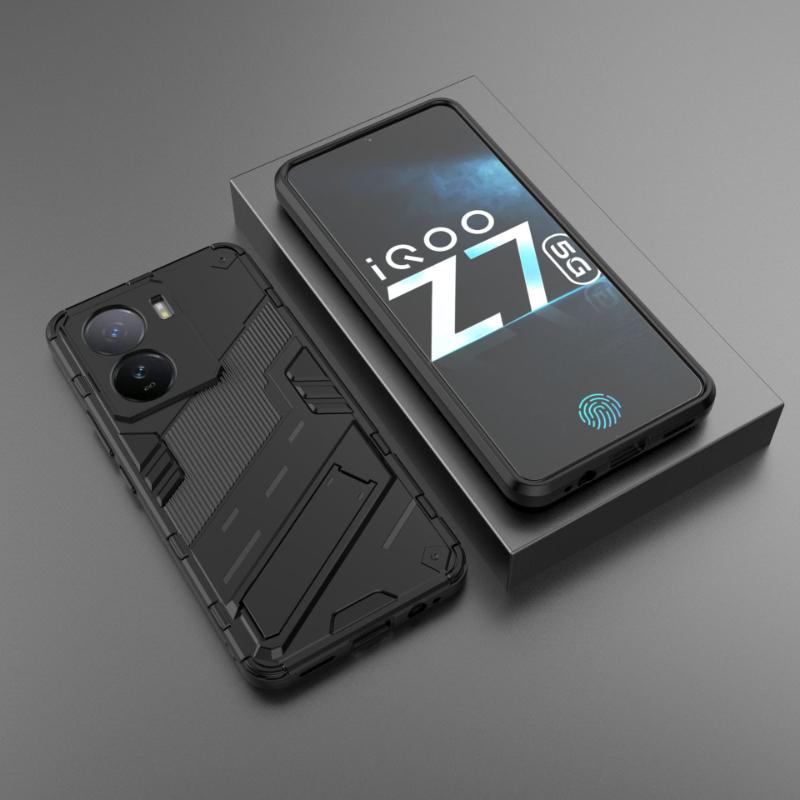 

Для Vivo iQOO Z7x Z7 Pro 5G Armor противоударный чехол для телефона задняя крышка для iQOO Z7 Magnetic Kickstand Anti-Fall Protect Coque Cases For Vivo iQOO Z7 Pro чёрный