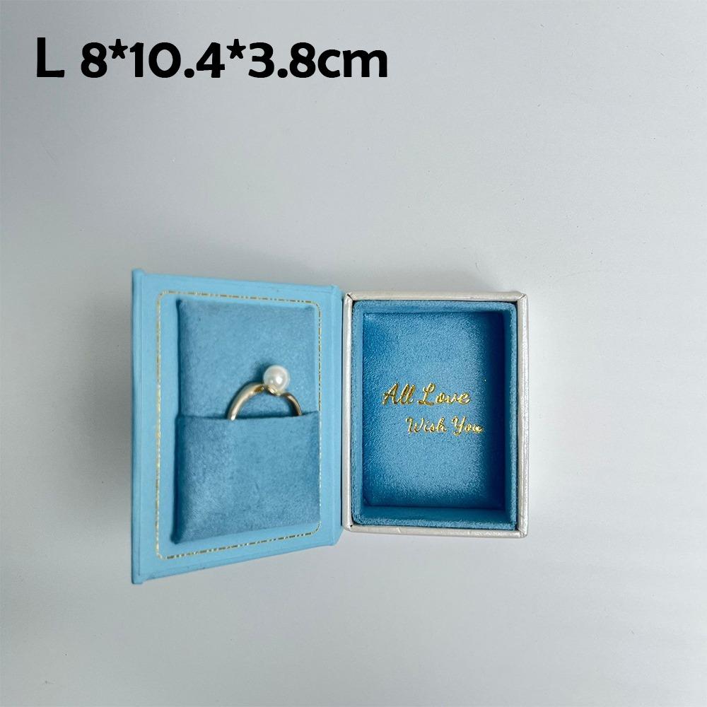 Creative Book Shape Jewelry Storage Box Mini Flip Cover Ring Box Vintage Pendant Box for Valentine's