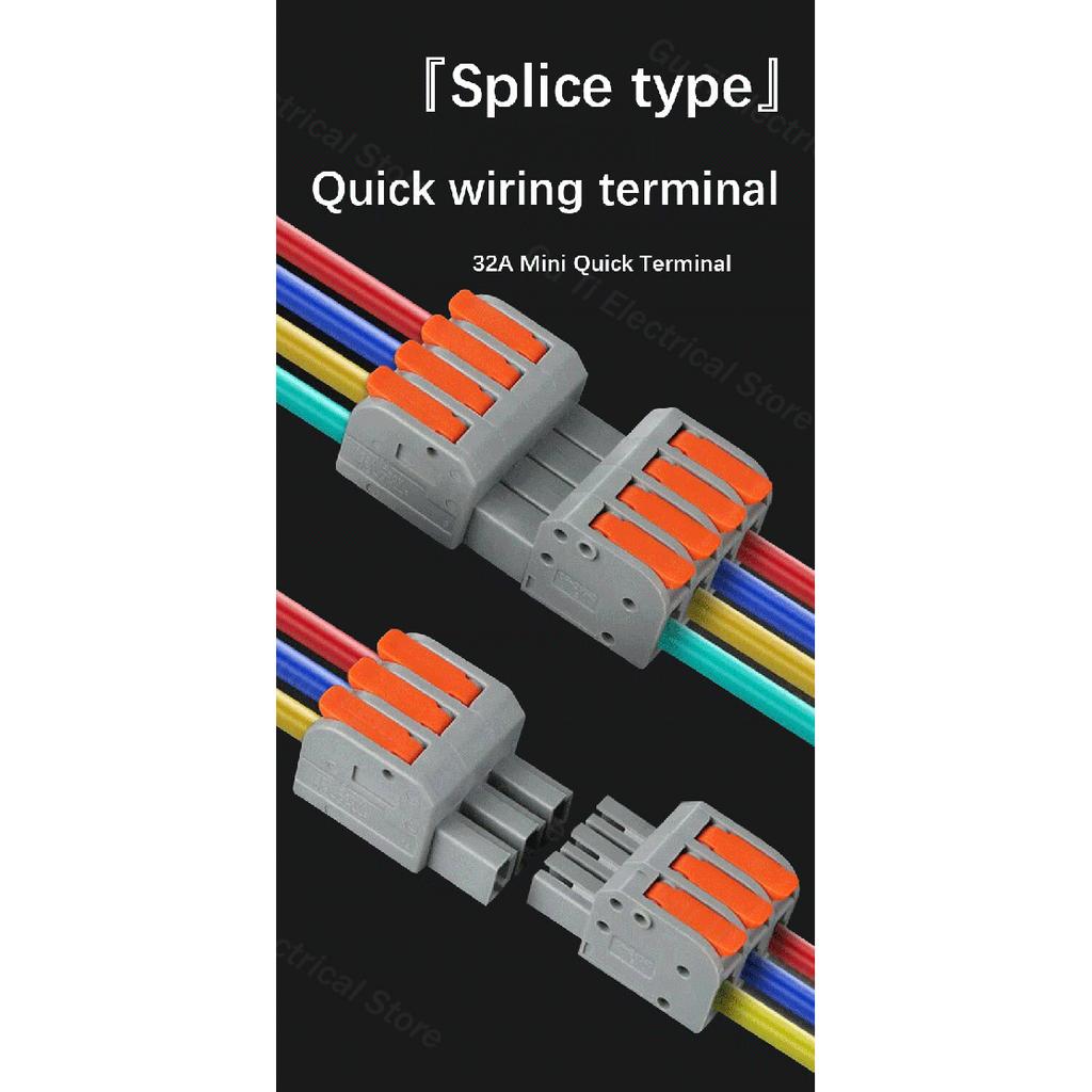 Male Female Docking Mini Quick Wire Connector Universal Compact Electrical Wiring Connectors Push-in Conductor Terminal Block Plug Connectors 4