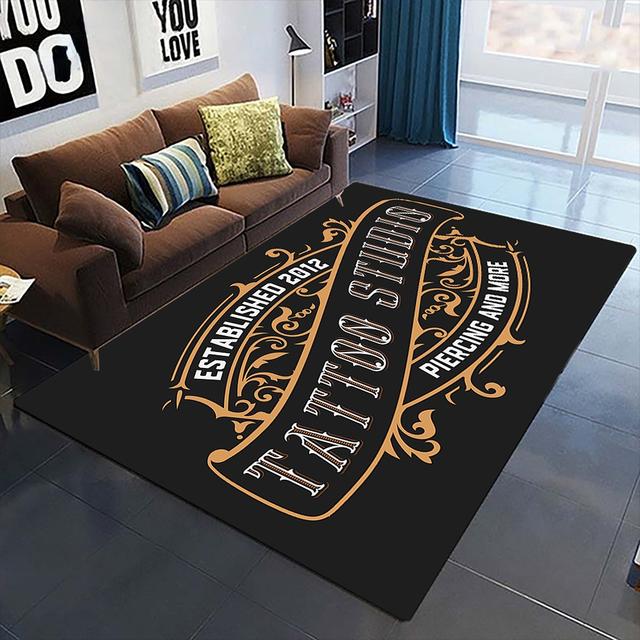 Fashion Cool Barbershop Carpet Living Room Home Decoration Sofa Table Large Area Carpet Lounge Entrance Door Mat Non -Slip Mat