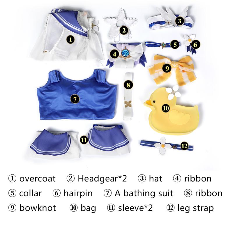 Barbara Gunnhildr Cosplay Costume Barbara Swimsuit Boots Hairs Full Set Cosplay