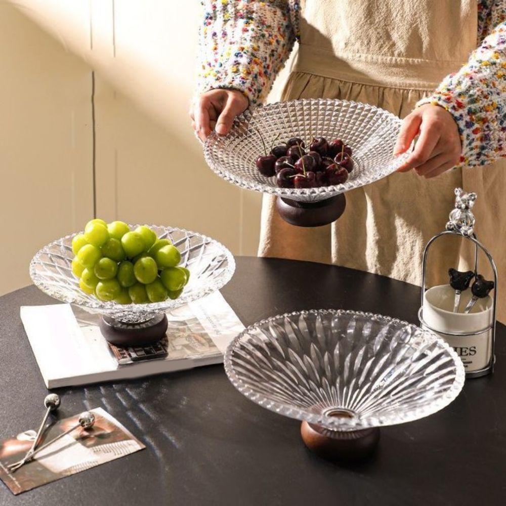 Large Capacity French Glass Berry Tray Decorative Dry Fruit Placed Tray  for Snacks Candy