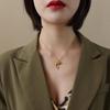 Elegant Dolphin Pendant Necklace: 18K Gold-Plated Titanium Steel Clavicle Chain for Women.