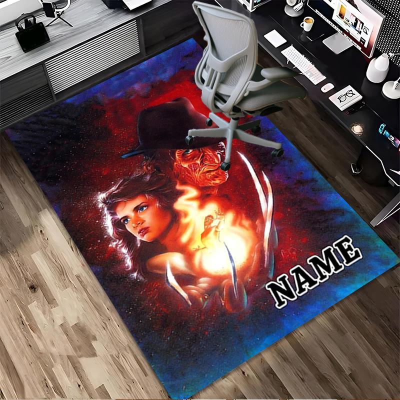 Custom Name Nightmare Icon Living Room Non-Slip Area Rug Soft Carpet for Bedroom Kids Playroom Sofa Office Home Decor Doormat