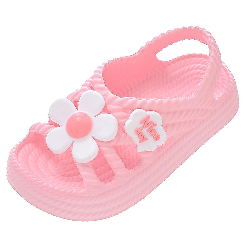 Girls' Summer Princess Sandals - Soft EVA Non-slip Sole, Flower Design for Indoor/Outdoor Use