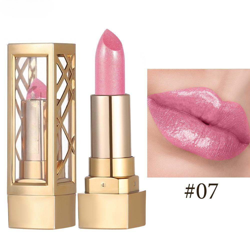 Metallic Lipstick Bright Glossy Velvet Texture Durable Make Your Lips Shiny Waterproof Anti-fouling Glitter Lip Stick Starry Sky