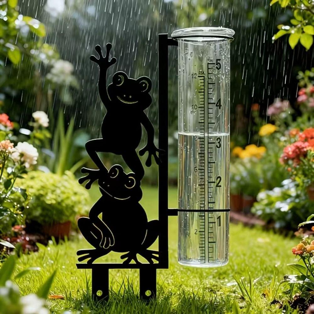 Rustproof Outdoor Glass Tube Rain Gauge Removable Garden Stake Rain Water Collector Outdoor Garden
