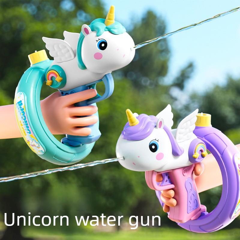 Unicorn Electric Squirt Gun Continuous Shooting Watergun Large Capacity Long Range Summer Beach Outdoor Play Toy