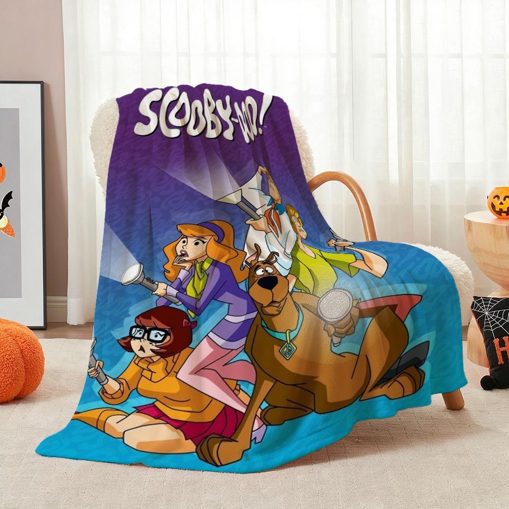 Scoobydoo Gang Anime Printed Blanket Skinfriendly Soft Fleece Blanket For Outdoor Travel Lightweight Home Decor Holiday Gift