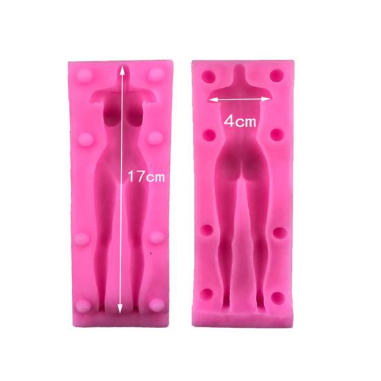 Silikonová forma ve tvaru těla panenky 3D Fondantová dekorace Ručně vyráběná DIY Forma na pečení z hmoty