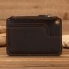 New Men Genuine Leather Zipper Coin Wallet Natural Leather Short Purse Card Holder Cash Clutch Wallet With Key Ring