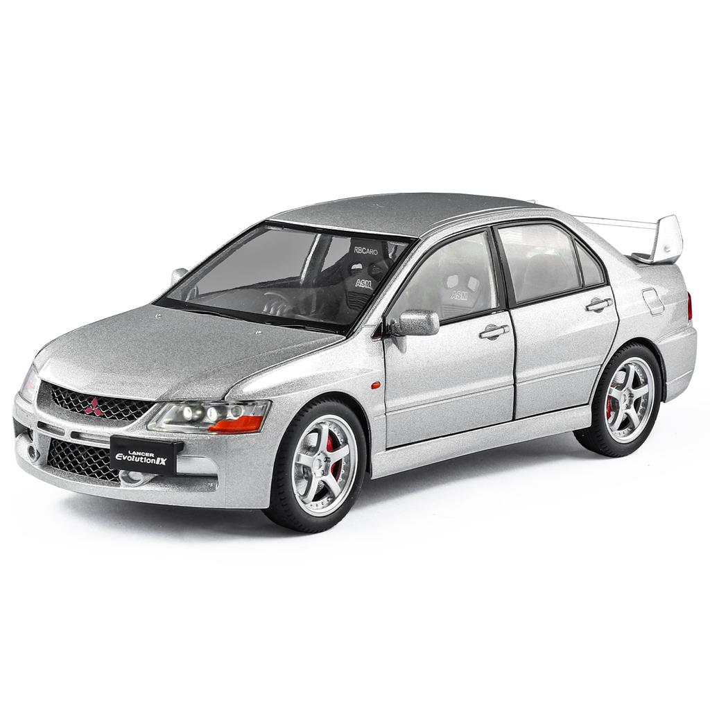 rlsh8 1:24 Mitsubishi EVO 9th generation alloy car model sound and light steering six door openable supercar ornament