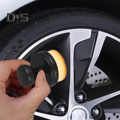 Anti-shedding Bristles Auto Tire Brush Ergonomic Handle Auto Interior Cleaning Brush with Cover High Density Portable Car Brush