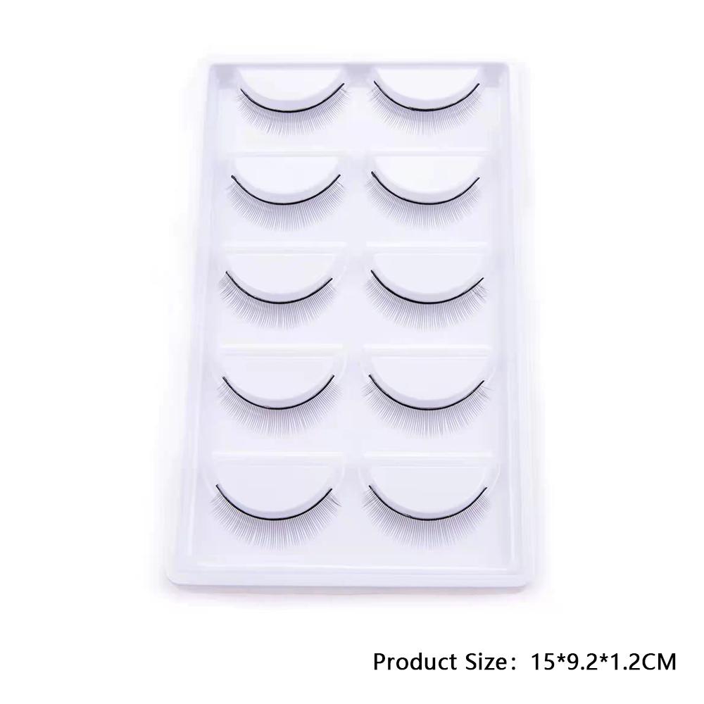 3D Nerz Falsche Wimpern 5 Paare Flauschiges Volumen Feine Wimpern Natürlich Aussehende Streifenbüschel für Party Tägliches Natürliches Nude-Make-up