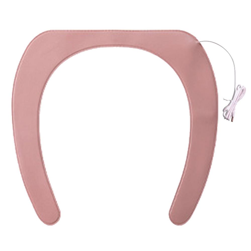 

Теплый чехол для унитаза Мягкий чехол для унитаза Легкоочищаемый мягкий чехол для ванной комнаты Термостатический подогрев Стандартные сиденья розовый