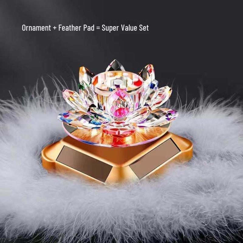 Rotating Crystal Lotus Solar Car Air Freshener & Aromatherapy Ornament