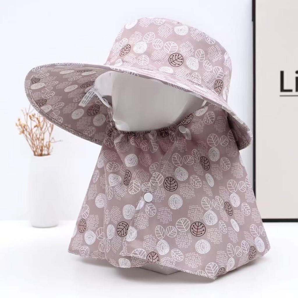 Women's Sun Protection Wide Brim Hat with Face Mask - UV Protection for Summer Activities