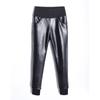 Autumn Winter Soft PU Leather Pant Thickening Warm High Waist Stretch Skinny Trousers Pencil Leather Leggings Women Velvet Pants