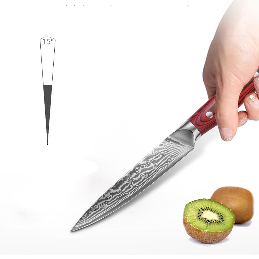 67 vrstev damaškové oceli užitkový nůž G10 rukojeť kuchyňské nože nůž na krájení ovoce škrabka