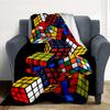 Rubik'S Cube Flannel Blanket Throw Blanket Soft Warm Sofa Bed Camping Car Home Decor Unique Christmas Gift C9302042