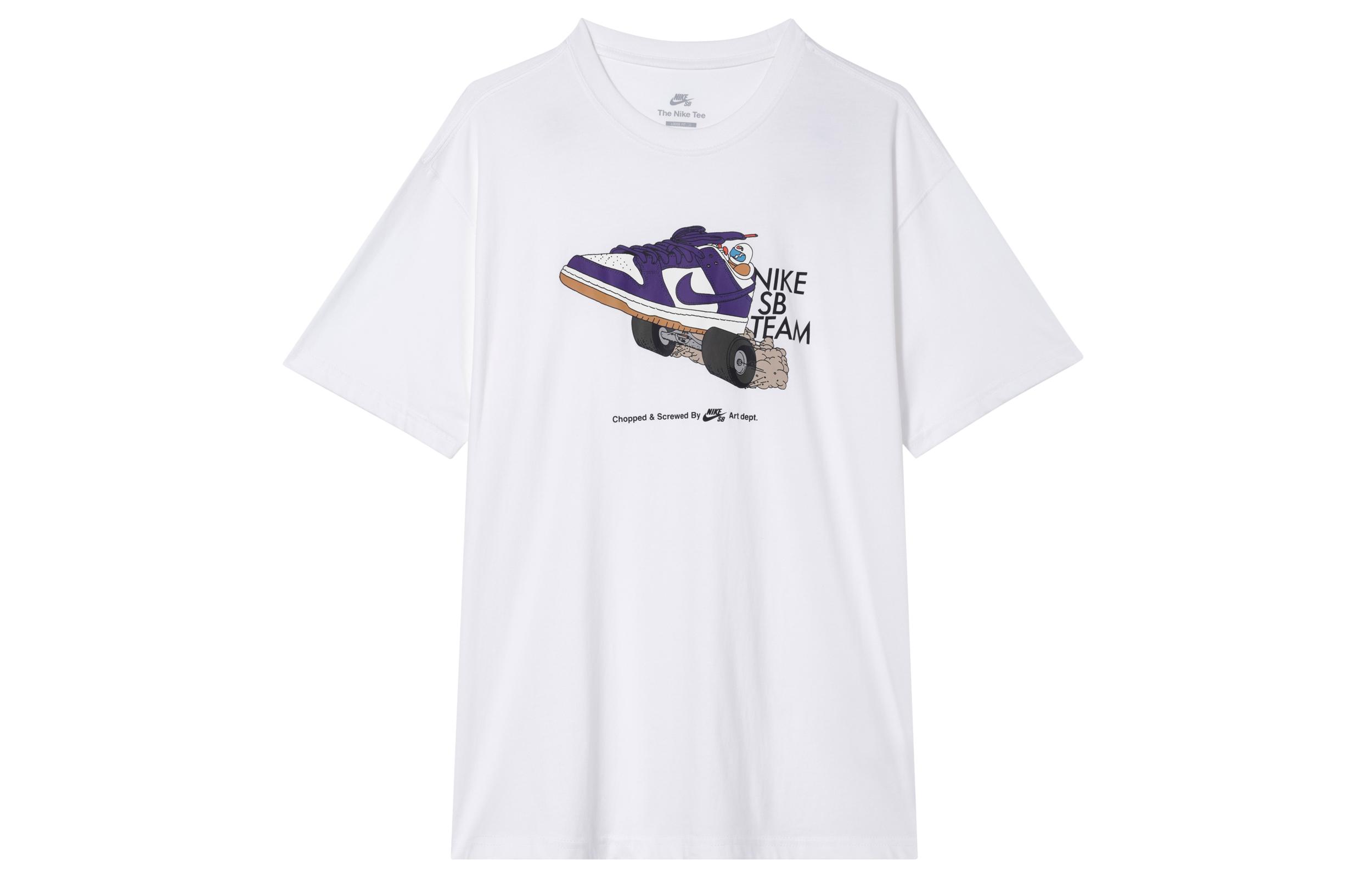 

Nike T Shirts Men s White Crew Neck Moderate Straight Fit FJ1138-100 XXL