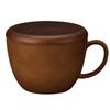 Masakazu NH Home Wood Grain Cup with Lid 79715 (CC) Brown, Size [Cup] Approx. W10.8 D13.5 H7.2 / [Lid] Approx. 10.8 H1.2