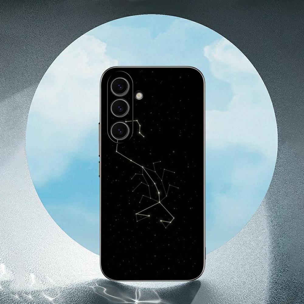 Constellation Zodiac Signs Luxury Black Phone Case For Samsung Galaxy S23 S24 S25 Ultra S22 Plus S21