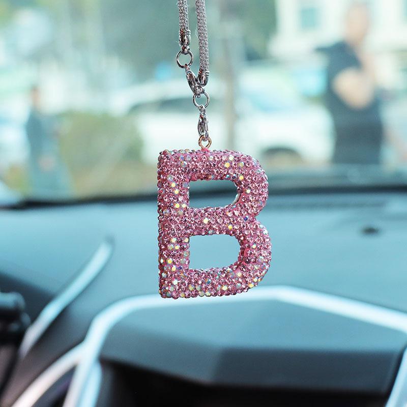 Rhinestone Bow Polymer Clay Rearview Mirror Ornament for Women